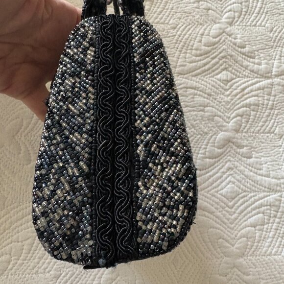 MARY FRANCIS Black Brocade with beaded flower and trim NWOT - Picture 5 of 9